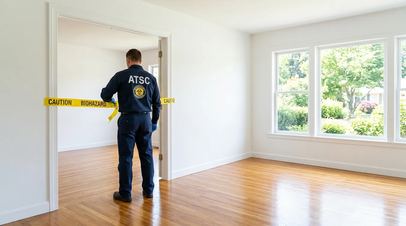 Certified biohazard cleanup crew performing Trauma Scene Cleanup in Kendall